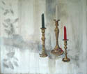 Three Candlesticks,  Acrylics and Graphite, 24" x  28"
